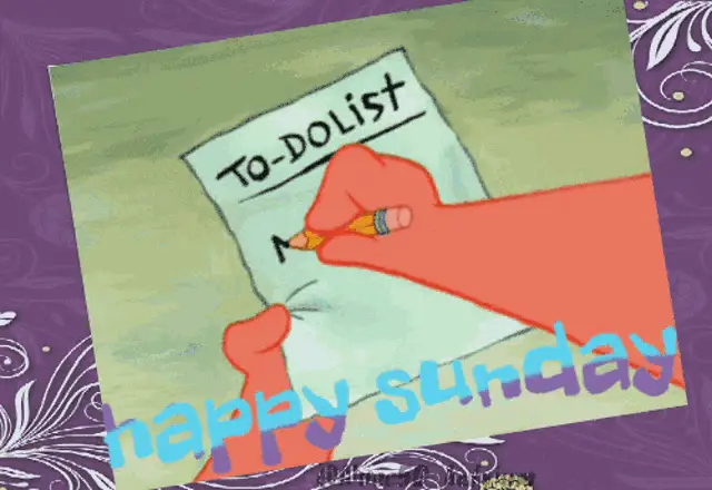 Happy Sunday: Patrick Star's To-Do List