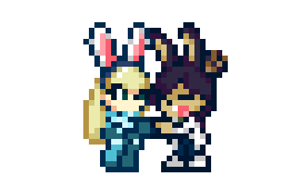 Azure and Lavie Pixel Art Handshake