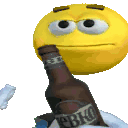 Smiley Face Drinking Beer Sticker
