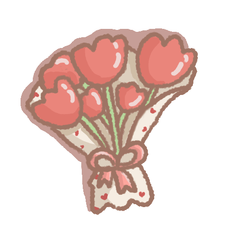 Cosytales Bouquet: Cute Heart Flowers Sticker