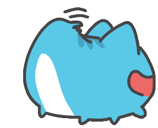 Cute Blue Creature Shaking Head Sticker