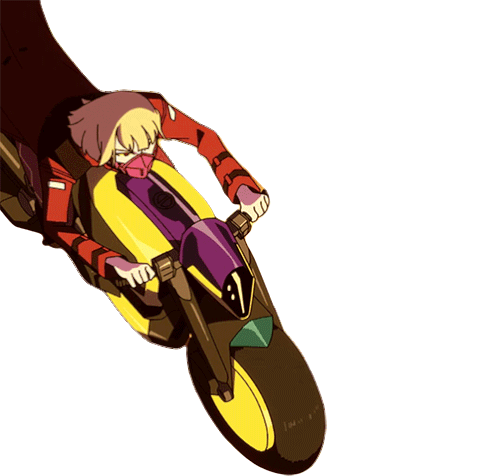 Kiwi Riding Motorcycle - Cyberpunk Edgerunners