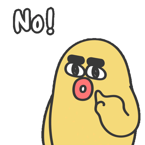Cartoon Character Says No! Refuse Sticker