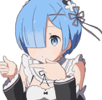 Rem Rezero Winking Sticker
