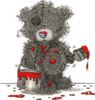 Tatty Teddy Covered in Red Paint Sticker