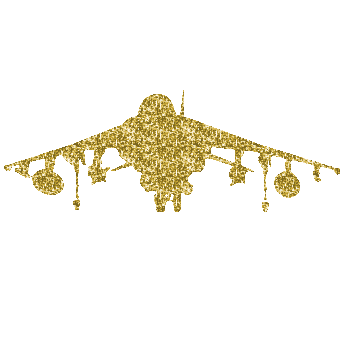 USMC AV-8B Harrier Gold Glitter Sticker