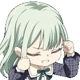 MyGO!!! Mutsumi Frustrated Chibi Anime Sticker