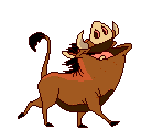 Pumbaa Warthog Walking Pixel Art Sticker