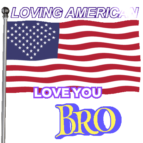 Love You Bro American Flag Sticker