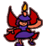 Paraffin Character: Red Wings, Purple Dress