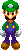 Spinning Luigi Pixel Art Sticker