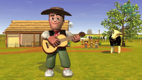 Bailar y Tocar Guitarra con Lola La Vaca