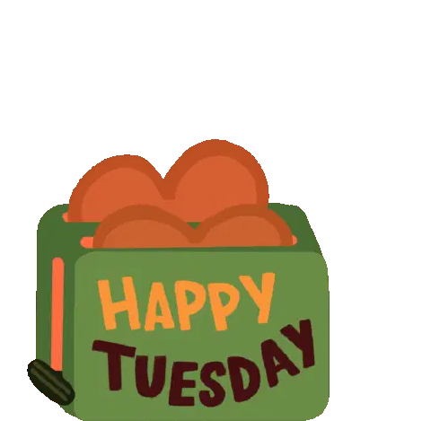 Happy Tuesday Toaster Toast Sticker