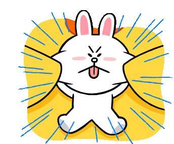 Sally Squeezes Cony's Cheeks - LINE Friends Sticker