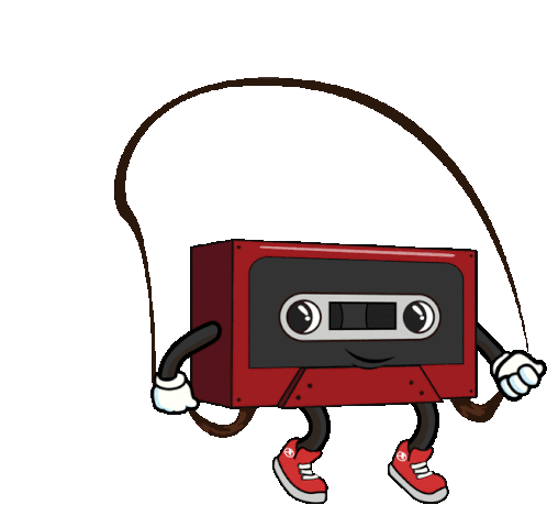 Animated Cassette Tape Jumping Rope Sticker