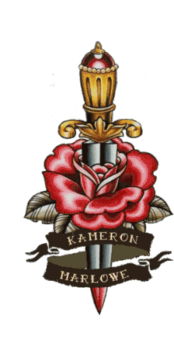 Kameron Marlowe Rose Dagger American Tattoo Sticker