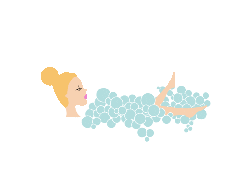 Woman Relaxing in Bubble Bathtub Sticker