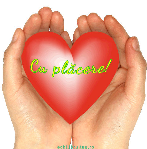 Cu Plăcere! (You're Welcome) Heart Hands Sticker