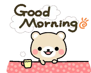 Cute Bear Good Morning Coffee Sticker