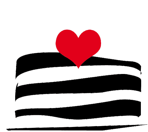 Striped Cake with Red Heart