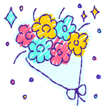 Tantan Lamronspace Sparkling Flower Bouquet Sticker