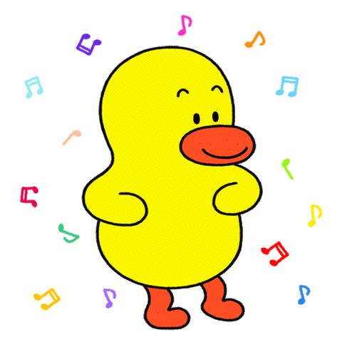 Happy Dancing Duck with Music Notes