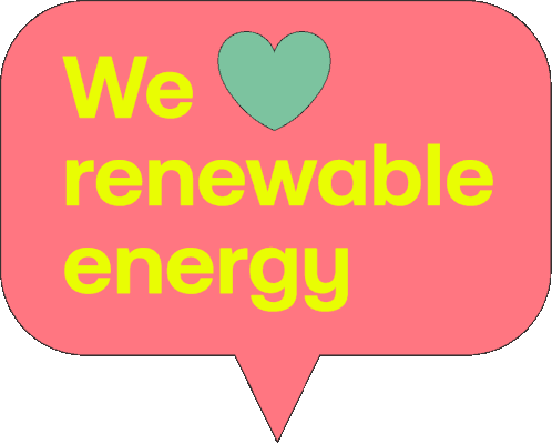 We Love Renewable Energy Heart Sticker
