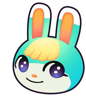 Sasha Animal Crossing Bunny Head Sticker