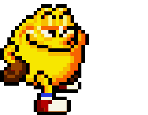 Pixel Art Pacman Videogame Character Running