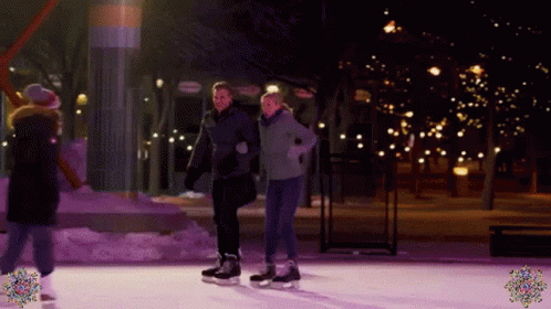 Jessy Schram & Marshall Williams Ice Skating