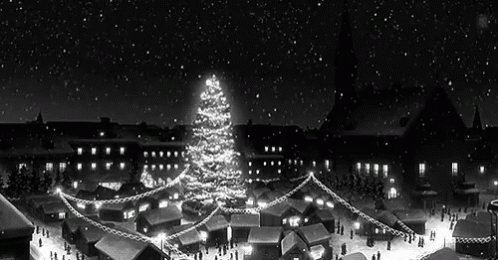 Merry Christmas Market with Snowfall