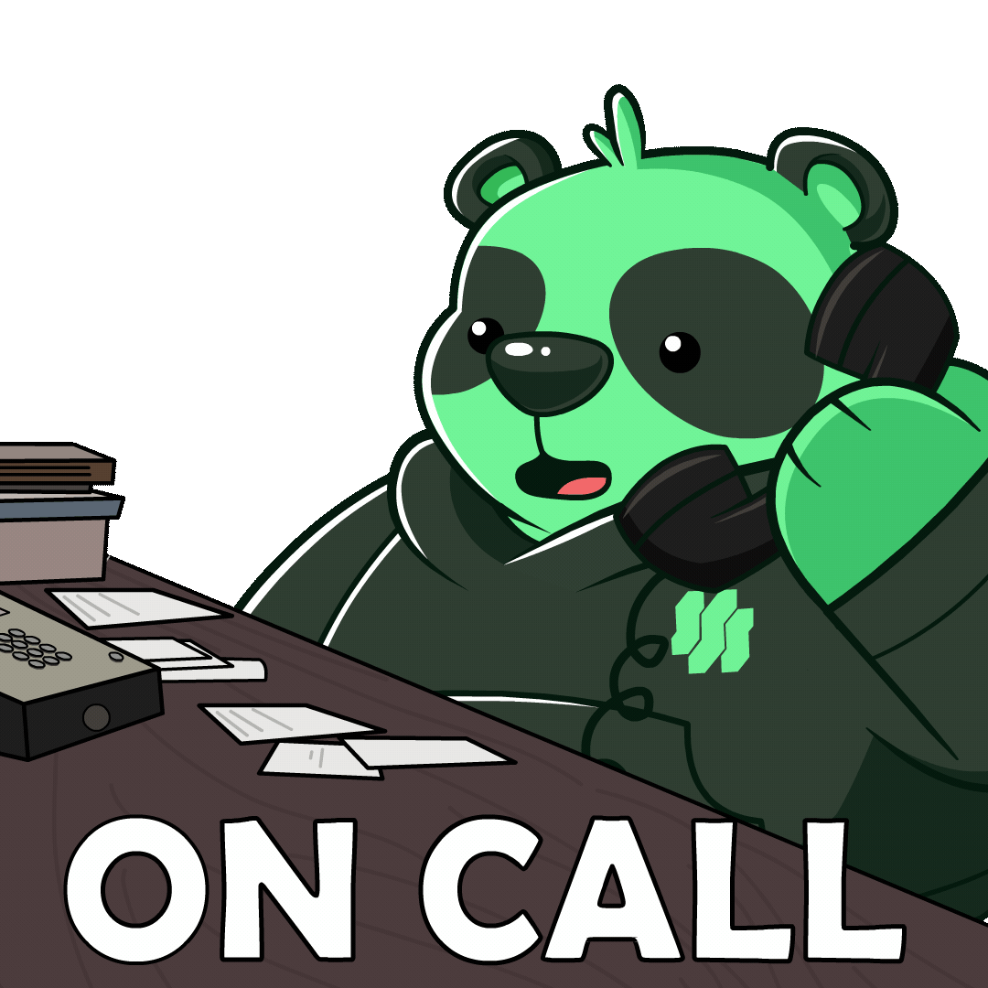 Green Panda Is On Call | Office Sticker