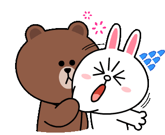 Mocha Bear & Coney Rabbit Kissing Love Sticker
