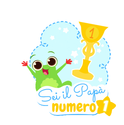 Papà Festa Del Papà Numero 1 Frog Sticker
