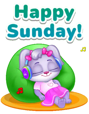 Happy Sunday! Cute Bunny Relaxing Sticker