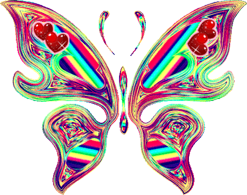 Sparkling Pink Butterfly with Hearts