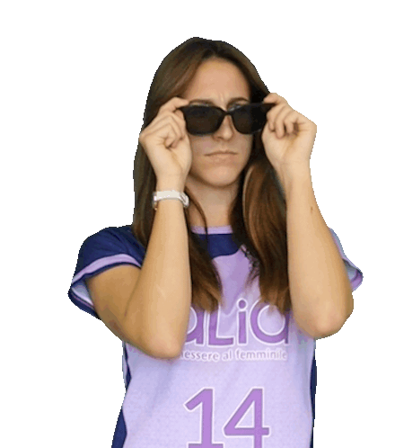 Alissa Azzolin Adjusts Sunglasses