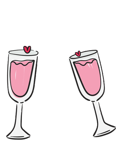 Prima Love Day Toasting Glasses Sticker